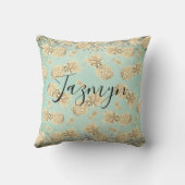 おもしろいキラキラ輝く黄金パイナップルパーソナライズされた クッション (裏面)