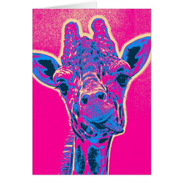 おもしろいキリンが舌を出した (正面)