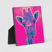 おもしろいキリンが舌を出した フォトプラーク (正面)