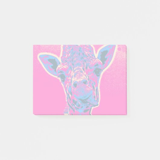 おもしろいキリンが舌を出した ポストイット (正面)