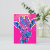 おもしろいキリンが舌を出した ポストカード (スタンド正面)