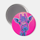 おもしろいキリンが舌を出した マグネット (正面/裏面)