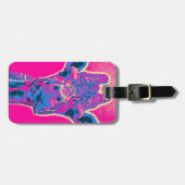 おもしろいキリンが舌を出した ラゲッジタグ (正面横)