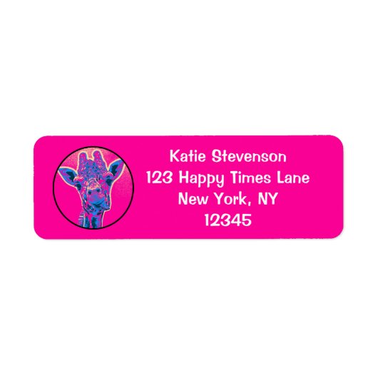 おもしろいキリンが舌を出した ラベル (正面)