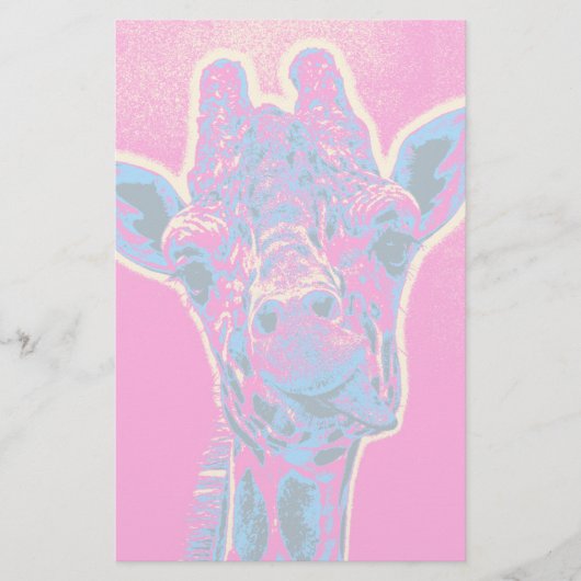 おもしろいキリンが舌を出した 便箋 (正面)