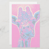 おもしろいキリンが舌を出した 便箋 (正面/裏面)