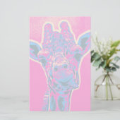 おもしろいキリンが舌を出した 便箋 (スタンド正面)