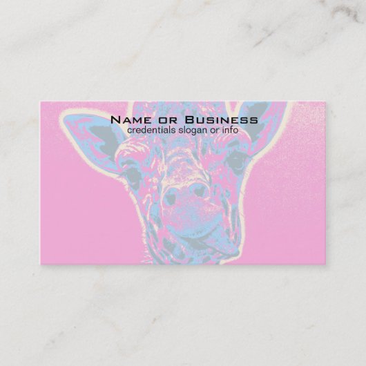 おもしろいキリンが舌を出した 名刺 (正面)