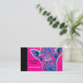 おもしろいキリンが舌を出した 名刺 (スタンド正面)