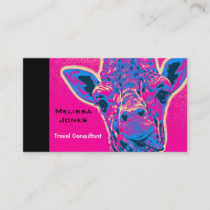 おもしろいキリンが舌を出した 名刺