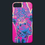 おもしろいキリンが舌を出した iPhone 8/7ケース<br><div class="desc">可愛おもしろいいキリンのポーズが舌を突き出す！ピンクファンキーとブルーの明るいネオンカラー。60年代のレトロポップ・アートのアート感じを持っている。</div>