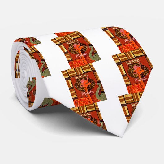 おもしろいキリンと文字カッコいいハクナマタタ ネクタイ (ロール)