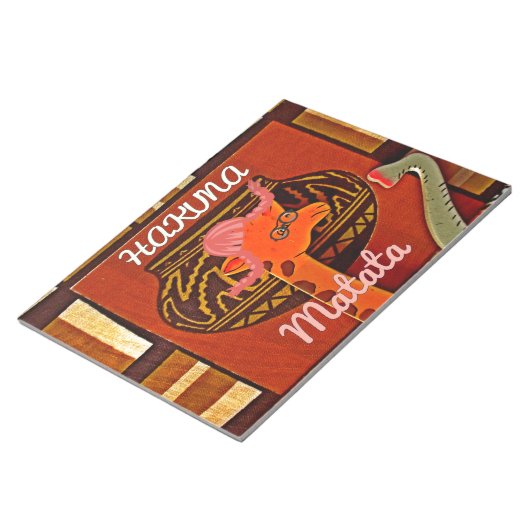 おもしろいキリンと文字カッコいいハクナマタタ ノートパッド (アングル)