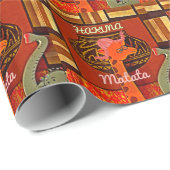 おもしろいキリンと文字カッコいいハクナマタタ ラッピングペーパー (ロールコーナー)