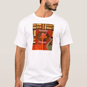 おもしろいキリンと文字カッコいいハクナマタタ Tシャツ