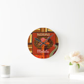 おもしろいキリンと文字クールハクナマタタデザイン ラウンド壁時計 (ホーム)