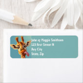 おもしろいキリンの舌動物を突き出す姿勢 ラベル (インサイチュ)