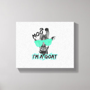 おもしろいキリンモーシャツ私はヤギかわいい動物園 キャンバスプリント