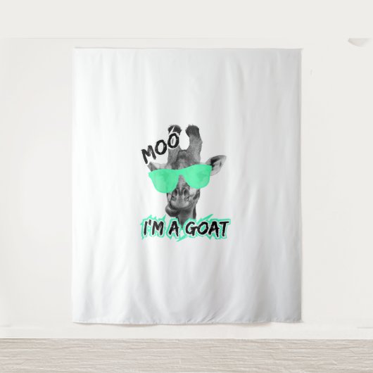 おもしろいキリンモーシャツ私はヤギかわいい動物園 タペストリー (正面)