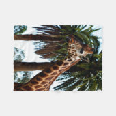 おもしろいキリン吹はラズベリー、小 フリースブランケット (正面(横))