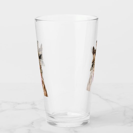 おもしろいキリン舌アウトとウイよくはしゃぐク – おもしろい タンブラーグラス (左)