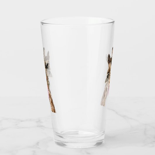 おもしろいキリン舌アウトとウイよくはしゃぐク – おもしろい タンブラーグラス (右)