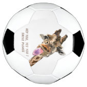 おもしろいキリン舌アウトとウイよくはしゃぐク – スマイル サッカーボール (回転)