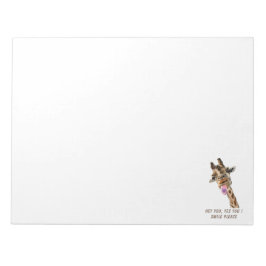 おもしろいキリン舌アウトとウイよくはしゃぐク – スマイル ノートパッド