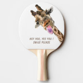 おもしろいキリン舌アウトとウイよくはしゃぐク – スマイル 卓球ラケット (裏面)