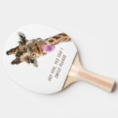 おもしろいキリン舌アウトとウイよくはしゃぐク – スマイル 卓球ラケット (横)