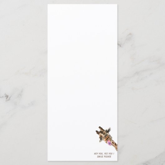 おもしろいキリン舌アウトよくはしゃぐメニュースマイル メニュー (裏面)