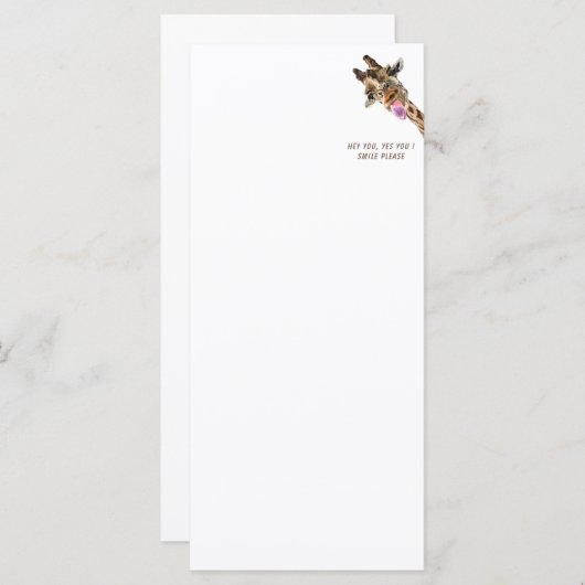 おもしろいキリン舌アウトよくはしゃぐメニュースマイル メニュー (正面/裏面)