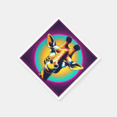 おもしろいキリン顔サファリワイルドジャングルバースデーパーティー スタンダードカクテルナプキン (角)