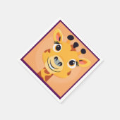 おもしろいキリン顔サファリワイルドジャングルバースデーパーティー スタンダードカクテルナプキン (角)