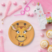 おもしろいキリン顔サファリワイルドジャングルバースデーパーティー ペーパープレート (パーティー)