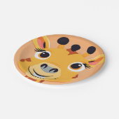 おもしろいキリン顔サファリワイルドジャングルバースデーパーティー ペーパープレート (アングル)