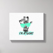 おもしろいキリンTシャツ モー 私はヤギ ゆかいな動物園の動物 キャンバスプリント (正面)
