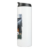 おもしろいキリンUFO動物園の動物の風変わりミームグラフィック タンブラー (回転右)