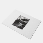 おもしろいキリンUFO動物園の動物の風変わりミーム図 ドアマット (アングル)