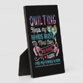 おもしろいキルティングキルティング保マイハンズ忙し フォトプラーク (側面)