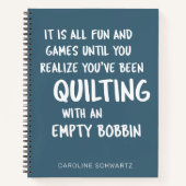 おもしろいキルティング問題引用文グパーソナライズされたラフ ノートブック (正面)