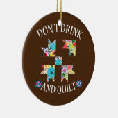 おもしろいキルティング裁縫キルトキルターギフト セラミックオーナメント (右)