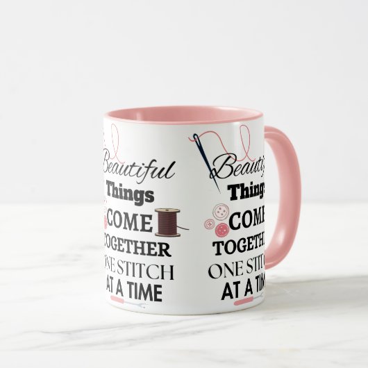 おもしろいキルティング-おもしろいラバーステッチ制作 マグカップ (正面右)