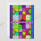 おもしろいキルト誕生日パーティーの招待 招待状 (裏面)