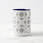 おもしろいキルト2 – コーパターン(の模様が)あるヒーマグ ツートーンマグカップ (中央)