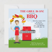 おもしろいキングオブザグリルバーベキューパーティの招待状 招待状 (正面)