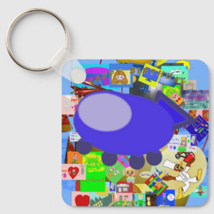 おもしろいキーチェーン宇宙船の漫画のキャラクター キーホルダー