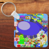 おもしろいキーチェーン宇宙船の漫画のキャラクター キーホルダー (正面)