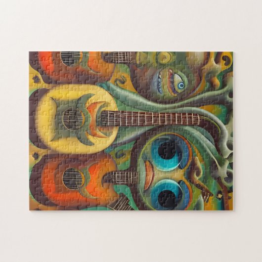 おもしろいギター ジグソーパズル (横)