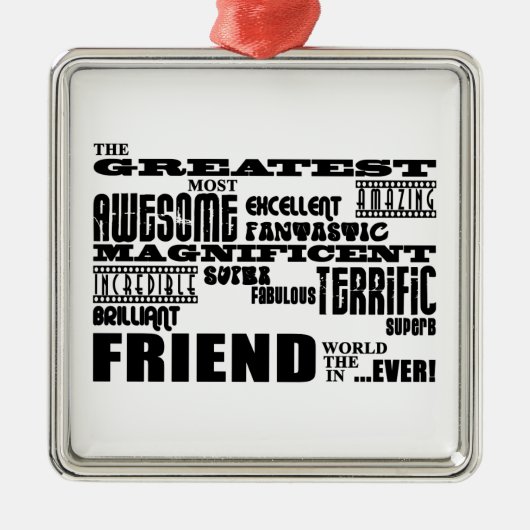 おもしろいギフトお友達素晴らしへ メタルオーナメント (正面)